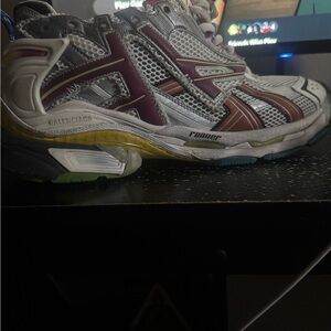 Balenciaga Men's Purple and Brown Runner Sneakers